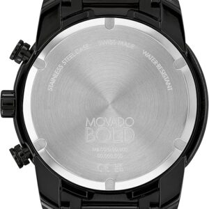 Movado Bold Verso Men's Sport Watch - Swiss Quartz Chronograph Movement, Stainless Steel Link Bracelet - 5 ATM Water Resistance - Luxury Fashion Timepiece for Him - 44mm - Image 3