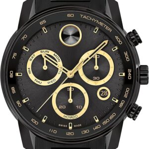 Movado Bold Verso Men's Sport Watch - Swiss Quartz Chronograph Movement, Stainless Steel Link Bracelet - 5 ATM Water Resistance - Luxury Fashion Timepiece for Him - 44mm - Image 1